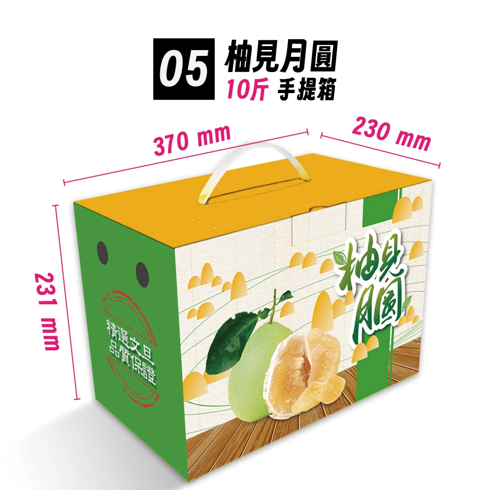 文旦,柚子,10斤,紙箱,禮盒,彩盒,水果提盒,現成刀模版面,品牌設計,公版紙盒,碧豐紙品,包裝設計